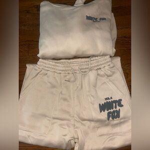 White Fox Boutique Cream Joggers and Sweatpants set
